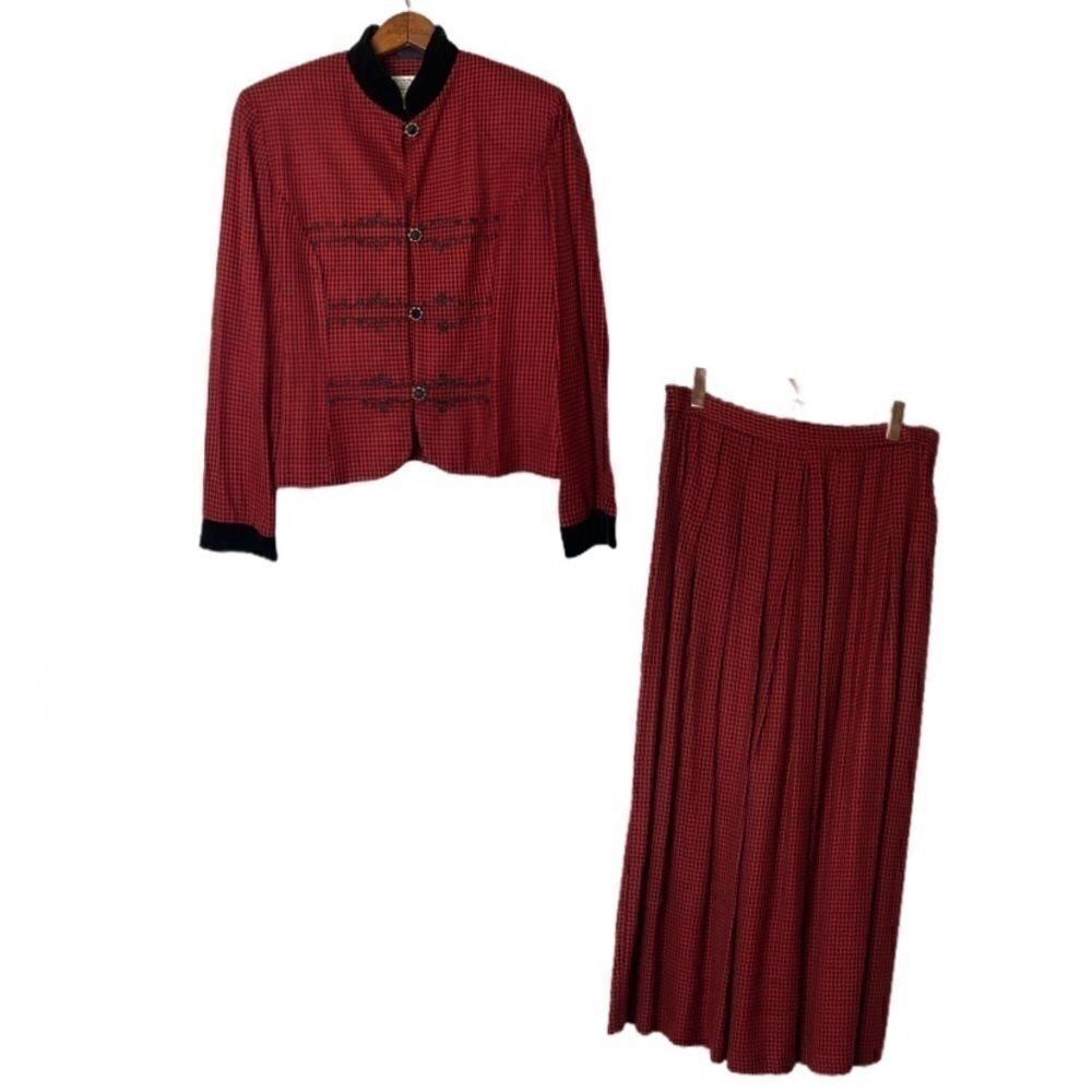 Vintage Jessica Howard Plaid Skirt Set